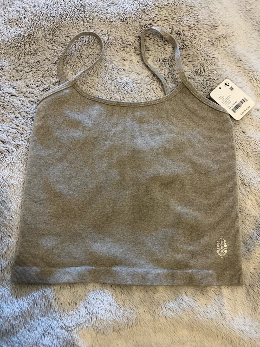 Free People Movement Crop Tank In Heather Grey NWT Size M-L
